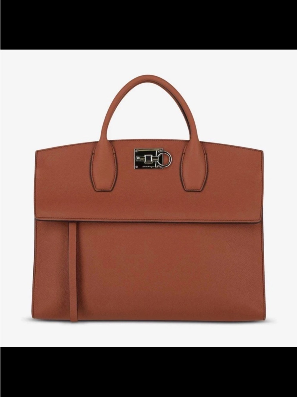 Salvatore Ferragamo Brown Leather Top-Handle Satchel